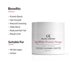 Egg White Protein Masque | Deep Conditioning | For Damaged Hair | Intense Shine and Smoothness | 100g