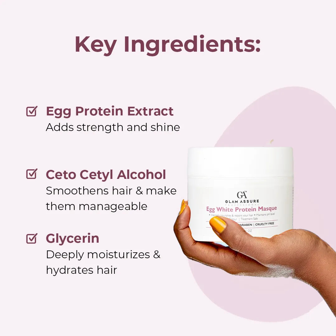 Egg White Protein Masque | Deep Conditioning | For Damaged Hair | Intense Shine and Smoothness | 250g